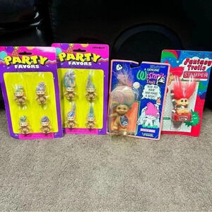 Vintage Trolls party favors and stamper